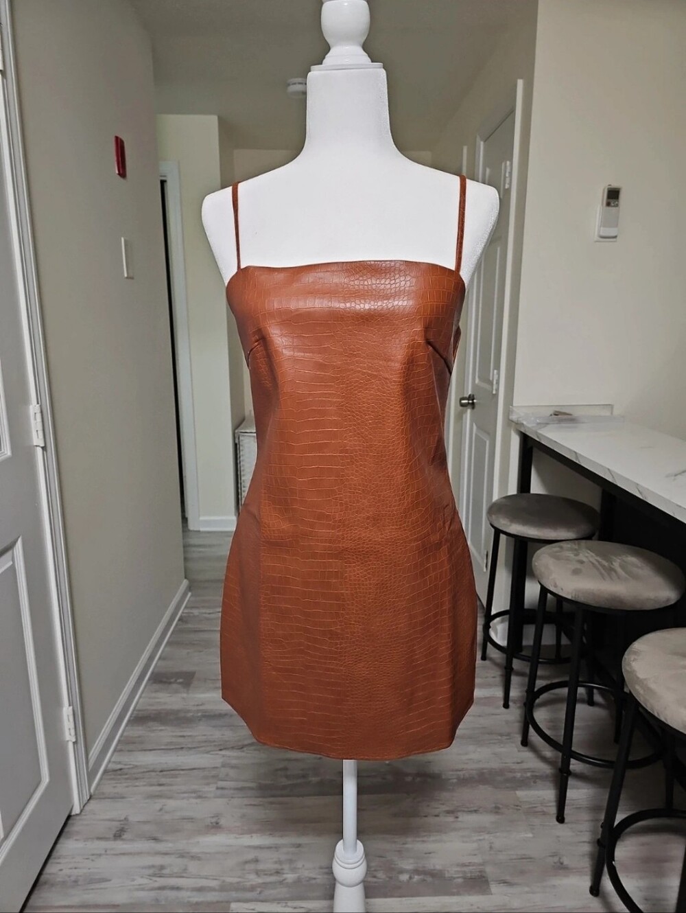 Brown Leather Dress